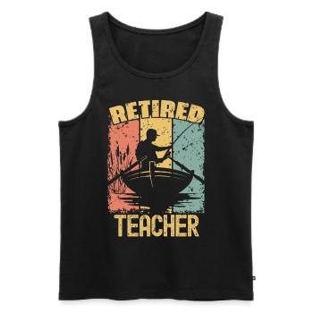 Pêcheur enseignant à la retraite - Débardeur bio Premium Homme - noir - Devant - Michal (187cm)