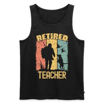 Jagd Jagen pensionierter Lehrer - Männer Premium Bio Tank Top - Schwarz - Vorne - Michal (187cm)