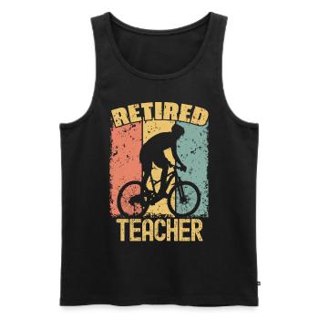 Professeur de vélo à la retraite - Débardeur bio Premium Homme - noir - Devant - Michal (187cm)