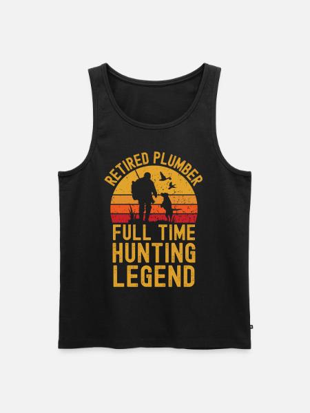 Retired plumber hunting legend - Men's Premium Organic Tank Top - black