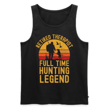 Pensionierte Therapeuten-Jagdlegende - Männer Premium Bio Tank Top - Schwarz - Vorne - Michal (187cm)