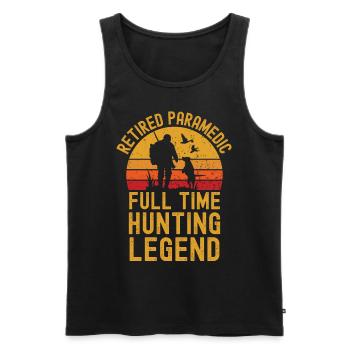 Retired paramedic hunting legend - Men's Premium Organic Tank Top - black - Front - Michal (187cm)