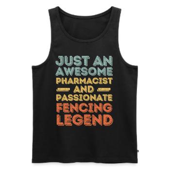 Apotheker Fechtlegende retro - Männer Premium Bio Tank Top - Schwarz - Vorne - Michal (187cm)