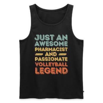 Pharmacien Volleyball légende rétro - Débardeur bio Premium Homme - noir - Devant - Michal (187cm)