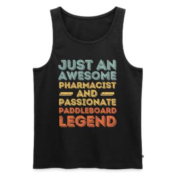 Apotheker Paddleboard Legende retro - Männer Premium Bio Tank Top - Schwarz - Vorne - AI Model Male 178 light (178cm)