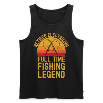 Légende de la pêche électricien à la retraite - Débardeur bio Premium Homme - noir - Devant - Michal (187cm)