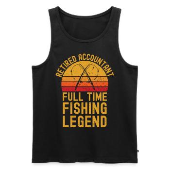 Légende de la pêche comptable à la retraite - Débardeur bio Premium Homme - noir - Devant - Michal (187cm)