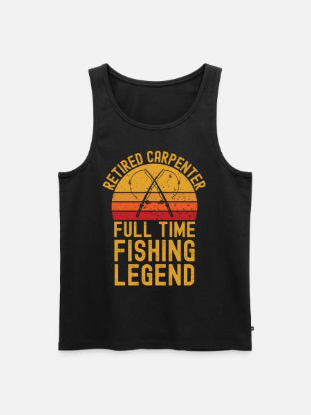 Retired carpenter fishing legend - Men's Premium Organic Tank Top - black