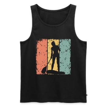Damen Paddleboard retro - Männer Premium Bio Tank Top - Schwarz - Vorne - AI Model Male 178 light (178cm)
