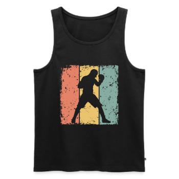 Boxen retro - Männer Premium Bio Tank Top - Schwarz - Vorne - AI Model Male 178 light (178cm)