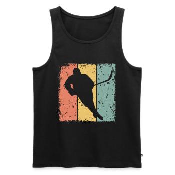 Rétro hockey sur glace - Débardeur bio Premium Homme - noir - Devant - Michal (187cm)