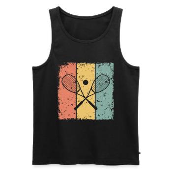 Squash retro - Men's Premium Organic Tank Top - black - Front - AI Model Male 178 light (178cm)