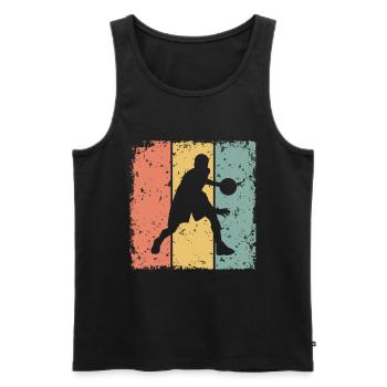 Basketball retro - Männer Premium Bio Tank Top - Schwarz - Vorne - Michal (187cm)