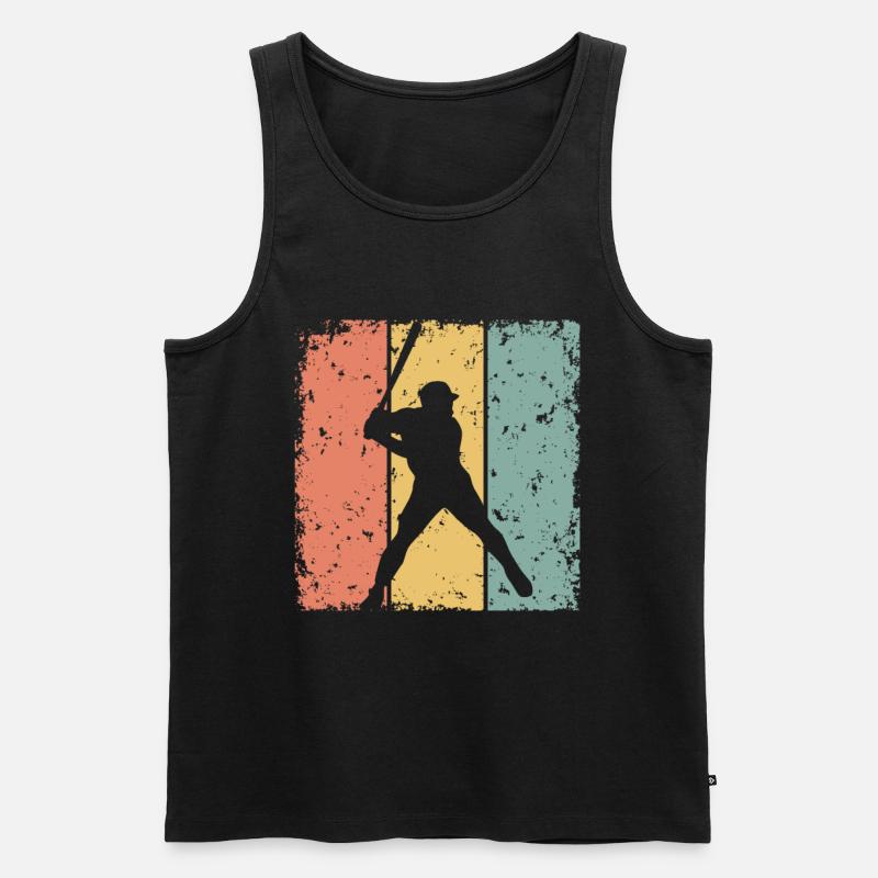 Baseball-Retro - Männer Premium Bio Tank Top - Schwarz