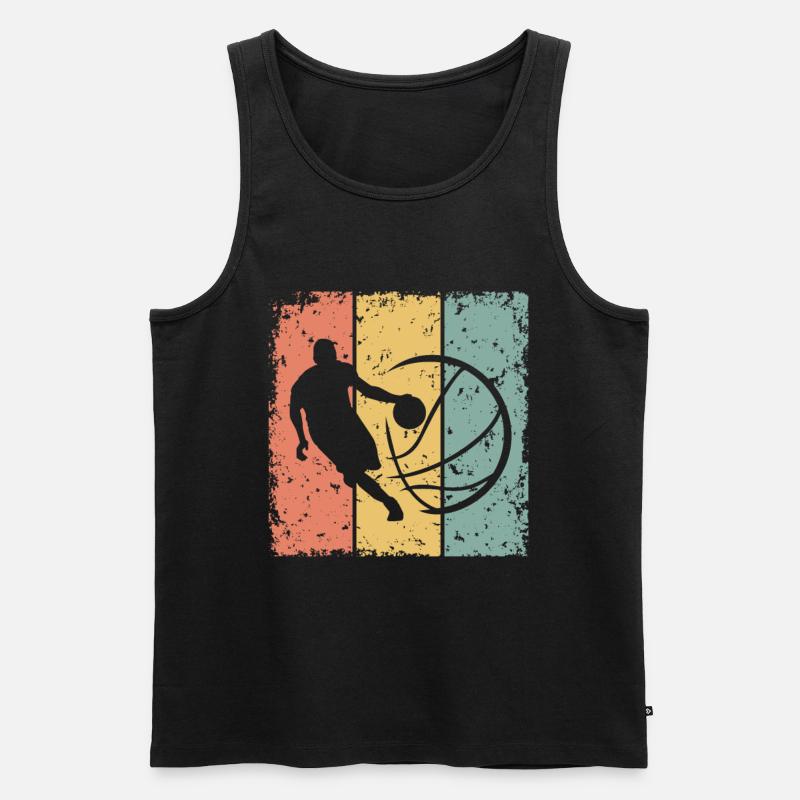 Basketball retro - Männer Premium Bio Tank Top - Schwarz