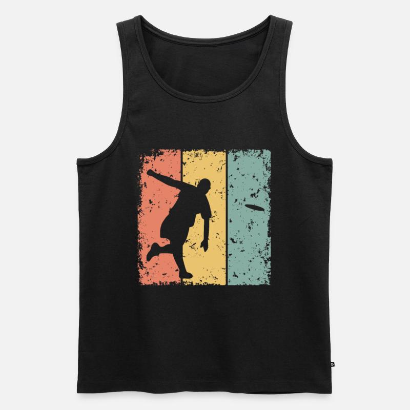 Frisbee Retro - Männer Premium Bio Tank Top - Schwarz