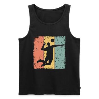 Volleyball rétro - Débardeur bio Premium Homme - noir - Devant - Michal (187cm)