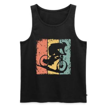 Biking retro - Men's Premium Organic Tank Top - black - Front - AI Model Male 178 light (178cm)