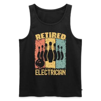 Bowling-Elektriker im Ruhestand - Männer Premium Bio Tank Top - Schwarz - Vorne - AI Model Male 178 light (178cm)