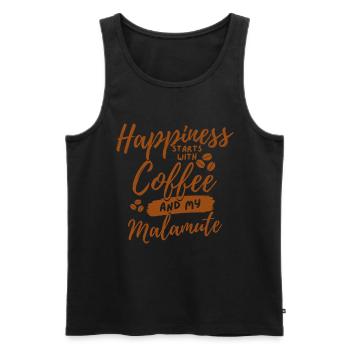 Coffee Malamute lover - Men's Premium Organic Tank Top - black - Front - Michal (187cm)