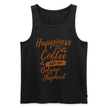 Coffee Belgian-shepherd lover - Men's Premium Organic Tank Top - black - Front - AI Model Male 178 light (178cm)