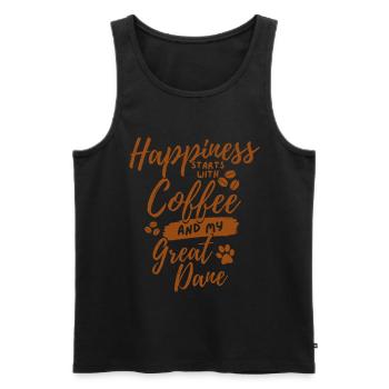 Café Amoureux des grand-danois - Débardeur bio Premium Homme - noir - Devant - Michal (187cm)