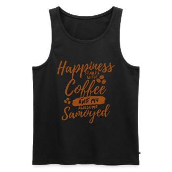 Coffee Samoyed lover - Men's Premium Organic Tank Top - black - Front - Michal (187cm)