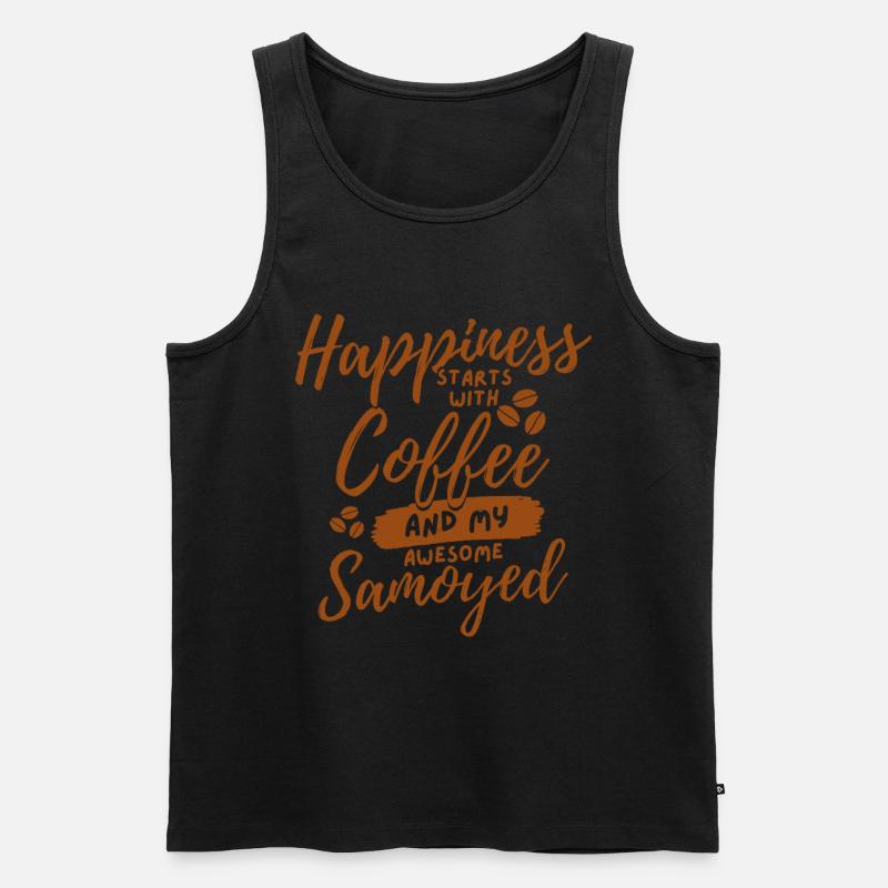 Kaffee Samojeden-Liebhaber - Männer Premium Bio Tank Top - Schwarz