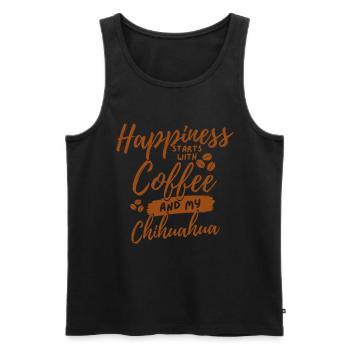 Coffee Chihuahua lover - Men's Premium Organic Tank Top - black - Front - Michal (187cm)