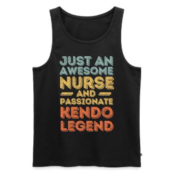Nurse Kendo legend retro - Men's Premium Organic Tank Top - black - Front - Michal (187cm)