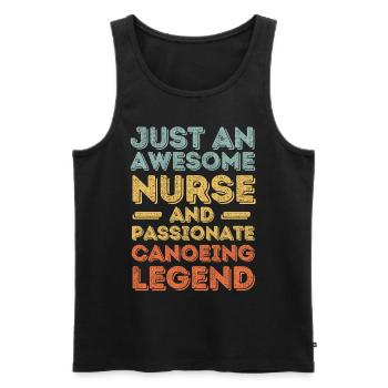 Nurse Canoeing legend retro - Men's Premium Organic Tank Top - black - Front - AI Model Male 178 light (178cm)