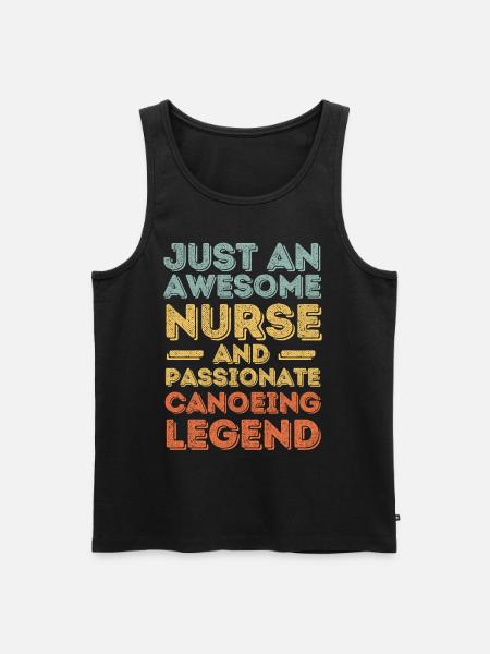Nurse Canoeing legend retro - Men's Premium Organic Tank Top - black