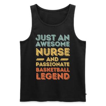 Nurse Basketball legend retro - Men's Premium Organic Tank Top - black - Front - AI Model Male 178 light (178cm)