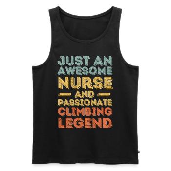 Krankenschwester Kletterlegende retro - Männer Premium Bio Tank Top - Schwarz - Vorne - Michal (187cm)