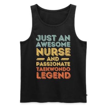 Krankenschwester Taekwondo Legende retro - Männer Premium Bio Tank Top - Schwarz - Vorne - Michal (187cm)
