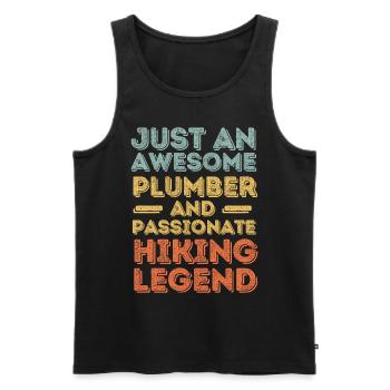Plumber Hiking legend retro - Men's Premium Organic Tank Top - black - Front - AI Model Male 178 light (178cm)