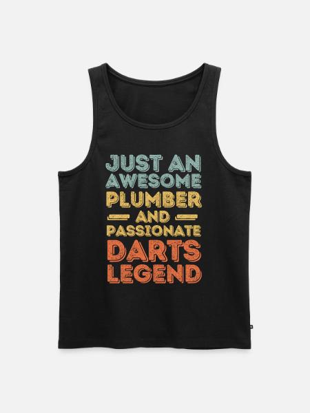 Plumber Darts legend retro - Men's Premium Organic Tank Top - black