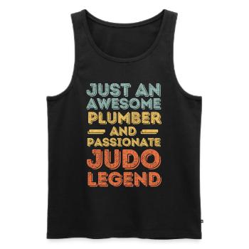 Plumber Judo legend retro - Men's Premium Organic Tank Top - black - Front - AI Model Male 178 light (178cm)