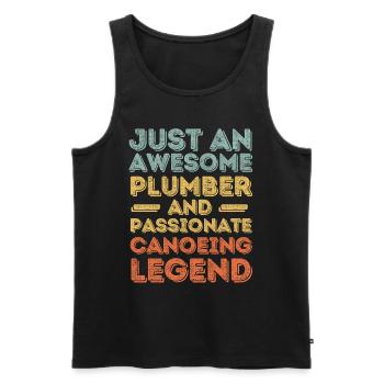 Plumber Canoeing legend retro - Men's Premium Organic Tank Top - black - Front - AI Model Male 178 light (178cm)