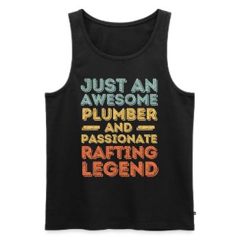 Plumber Rafting legend retro - Men's Premium Organic Tank Top - black - Front - AI Model Male 178 light (178cm)