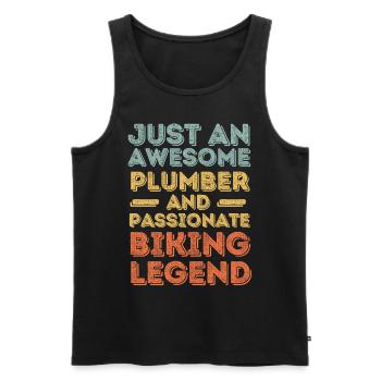 Plumber Biking legend retro - Men's Premium Organic Tank Top - black - Front - AI Model Male 178 light (178cm)
