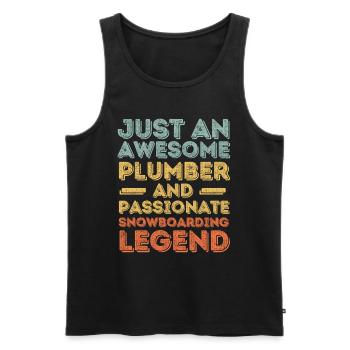 Plumber Snowboard legend retro - Men's Premium Organic Tank Top - black - Front - AI Model Male 178 light (178cm)