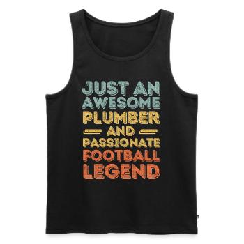 Plumber Football legend retro - Men's Premium Organic Tank Top - black - Front - AI Model Male 178 light (178cm)