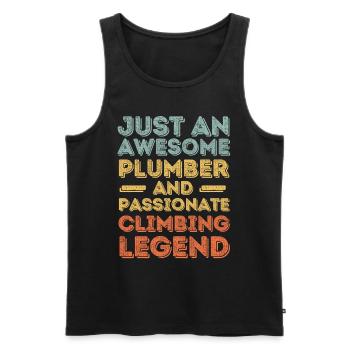 Plumber Climbing legend retro - Men's Premium Organic Tank Top - black - Front - AI Model Male 178 light (178cm)