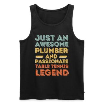 Plumber Table Tennis legend retro - Men's Premium Organic Tank Top - black - Front - AI Model Male 178 light (178cm)