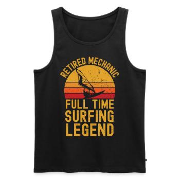 Retired mechanic windsurfing legend - Men's Premium Organic Tank Top - black - Front - Michal (187cm)