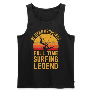 Retired architect windsurfing legend - Men's Premium Organic Tank Top - black - Front - Michal (187cm)