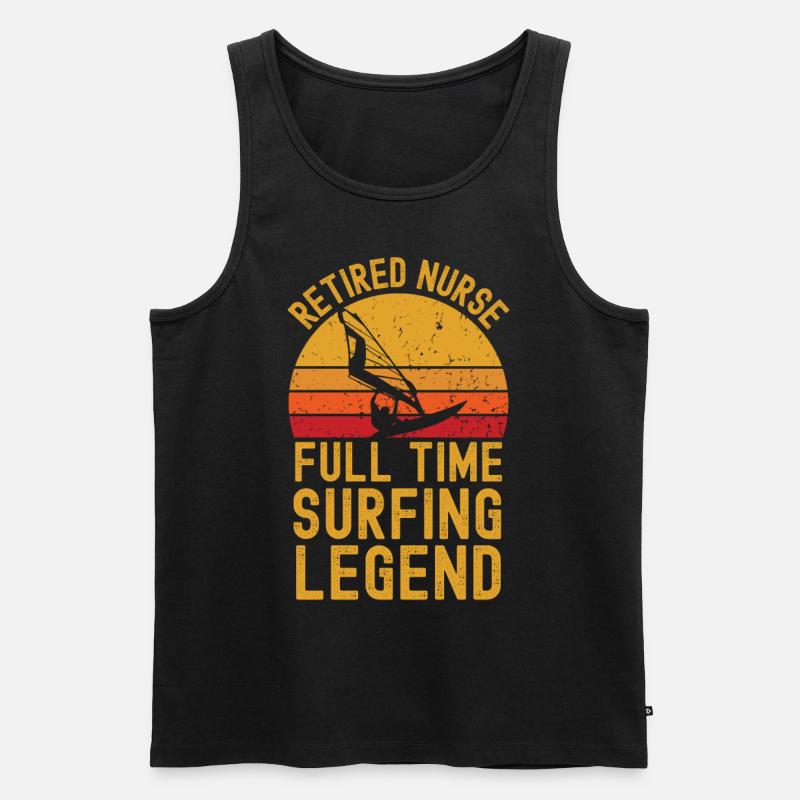 Pensionierte Krankenschwester Windsurf-Legende - Männer Premium Bio Tank Top - Schwarz