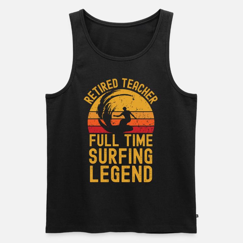 Surf-Legende im Ruhestand - Männer Premium Bio Tank Top - Schwarz