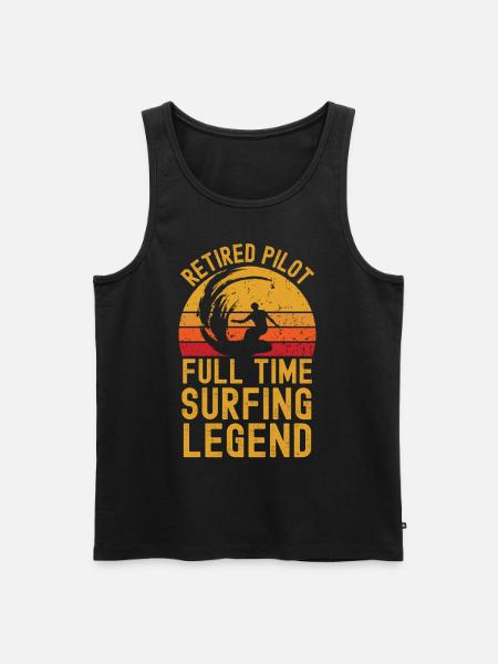 Retired pilot surfing legend - Men's Premium Organic Tank Top - black